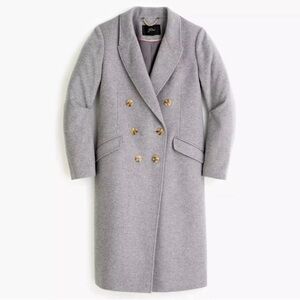 J CREW Gray Wool Cashmere Double Breasted Coat